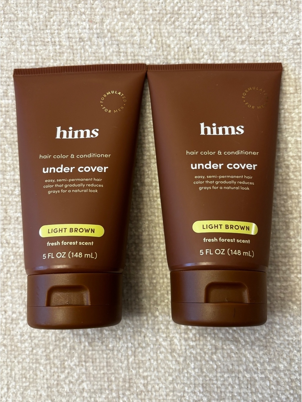 2-Pack Hims Under Cover Hair Color & Conditioner- Light Brown 5 fl oz
